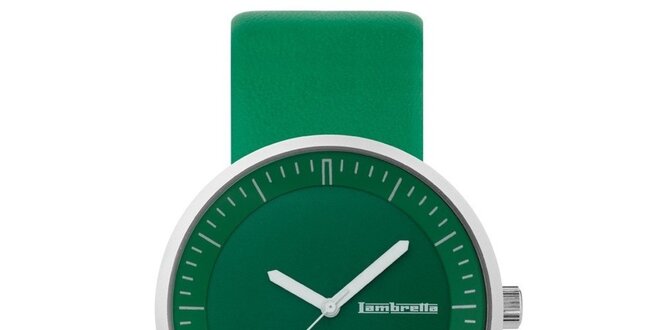 Zelené hodinky s koženým remienkom Lambretta