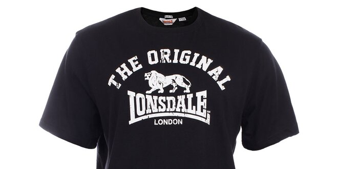 Pánske čierne tričko s potlačou Lonsdale