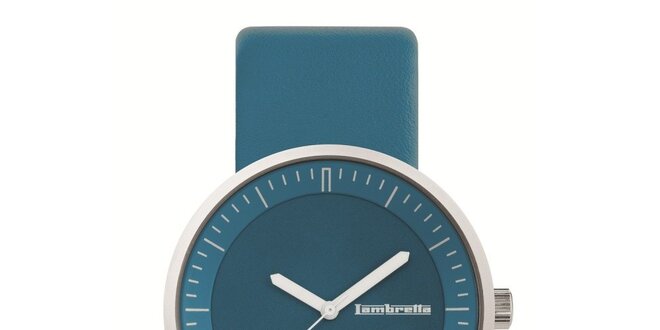Modré hodinky s koženým remienkom Lambretta