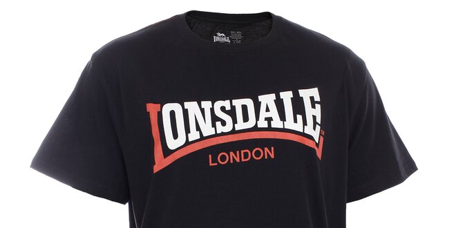 Pánske čierne tričko s krátkym rukávom a dvojfarebnou potlačou Lonsdale