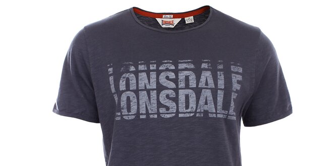 Pánske antracitové slim fit tričko s krátkym rukávom Lonsdale
