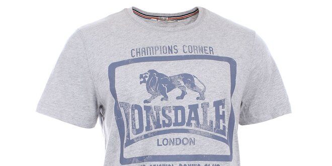 Pánske svetlo šedé slim fit tričko Lonsdale