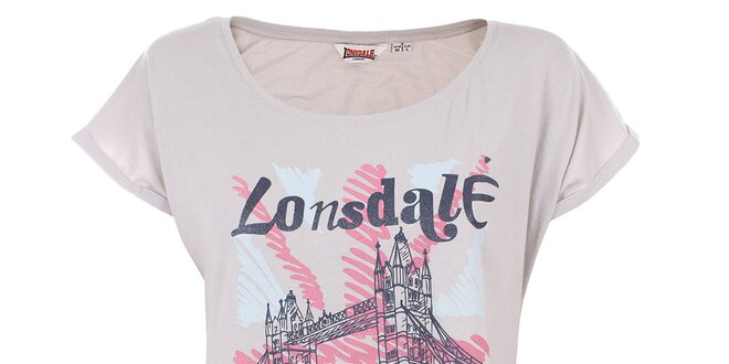 Dámske béžové tričko s veselou potlačou Lonsdale