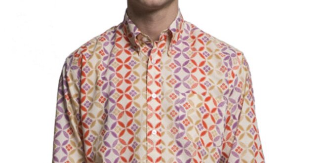Pánska farebná vzorovaná košeľa s dlhým rukávom Yhoss
