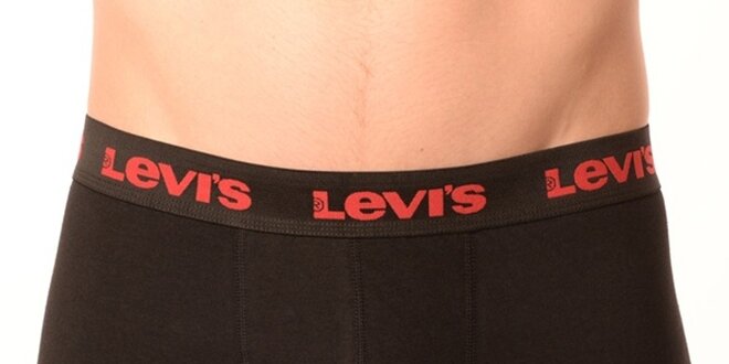Pánske čierne boxerky s červeným nápisom Levi's