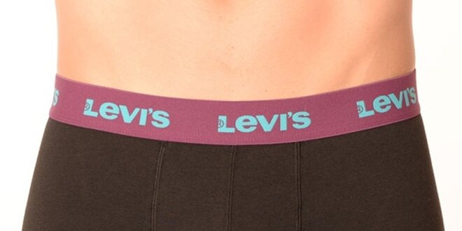 Pánske čierne boxerky s kontrastnou gumou Levi's