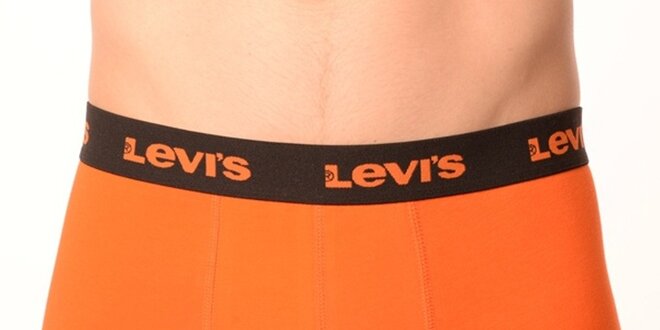 Pánske oranžové boxerky s čiernou gumou Levi's