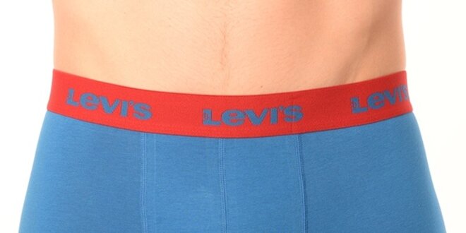 Pánske modré boxerky s červeným lemom Levi's