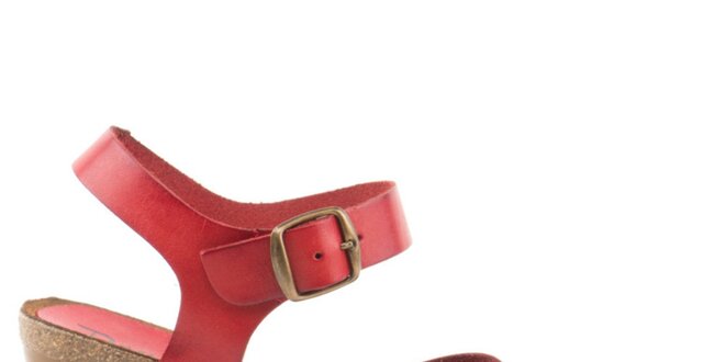 Dámske kožené červené sandálky Liberitae