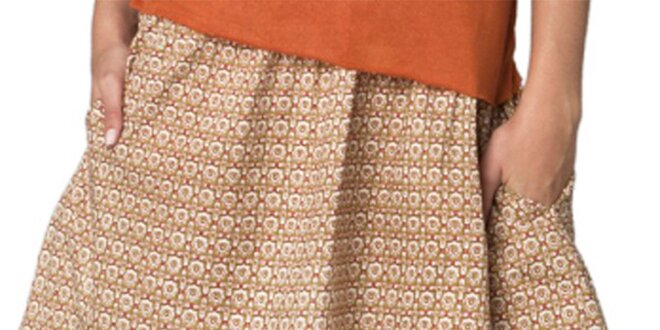 Dámska oranžovo-krémová vzorovaná sukňa Yhoss