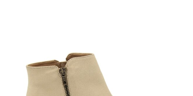 Dámske béžové členkové topánky so zipsom Giorgio Picino