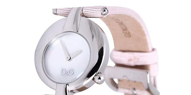 Dámske oceľové hodinky Dolce & Gabbana s ružovým remienkom