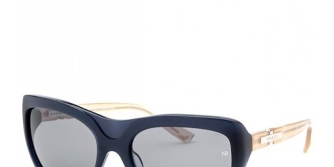 Dámske tmavo modré slnečné okuliare s kontrastnými stranicami Nina Ricci