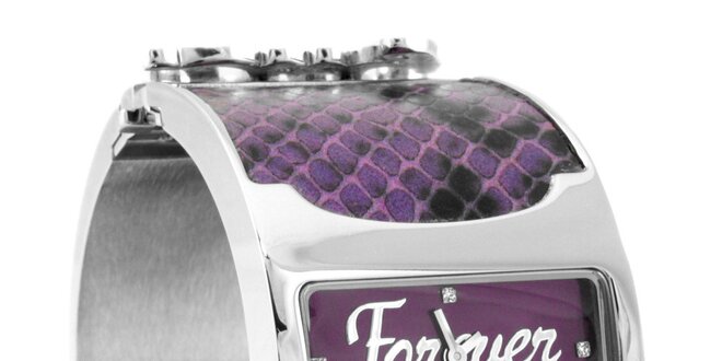 Dámske oceľové hodinky Dolce & Gabbana so svetlo fialovými prvkami