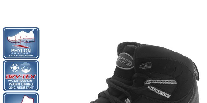Pánske zimné členkové topánky v čiernej farbe Beppi