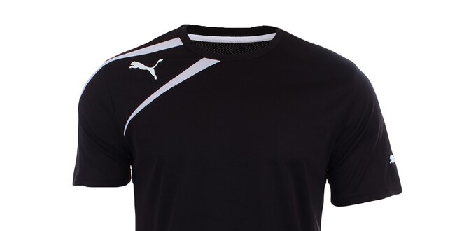 Pánske čierne tričko s bielymi prvkami Puma