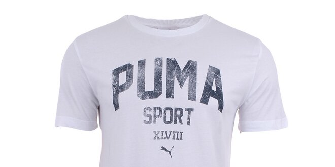 Pánske biele tričko s nápisom Puma