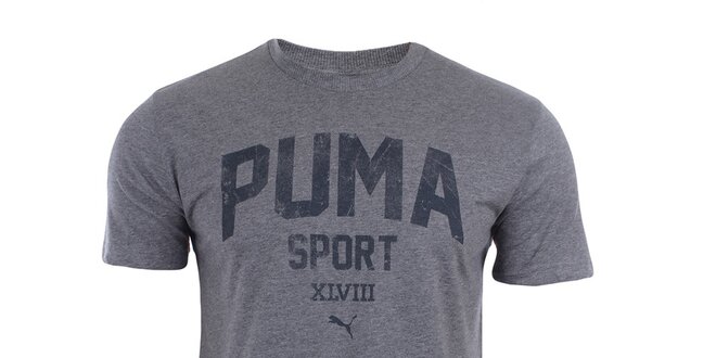 Pánske šedé tričko s nápisom Puma