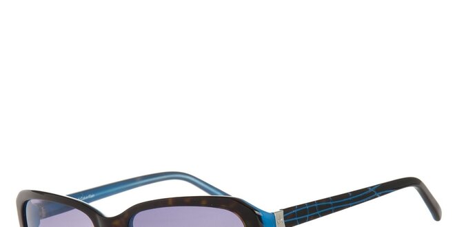 Dámske hnedo-modré slnečné okuliare Calvin Klein