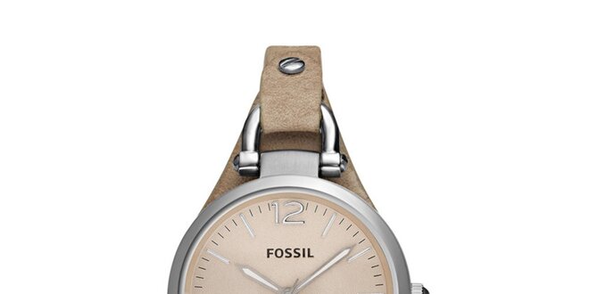 Dámske hodinky so svetlo hnedým remienkom Fossil
