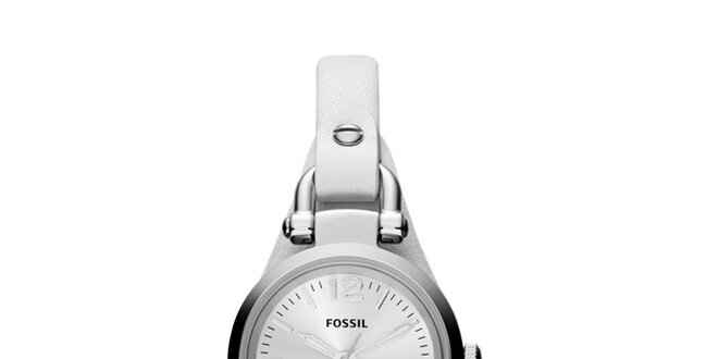 Dámske hodinky s bielym remienkom Fossil