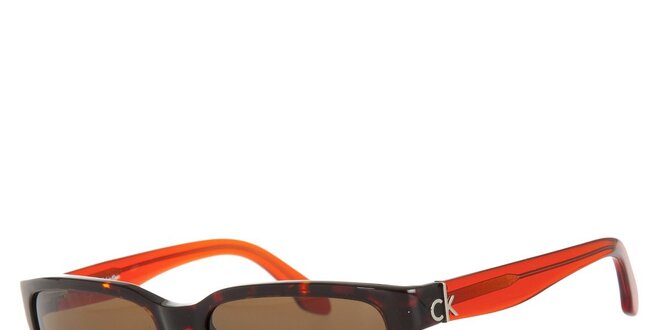 Dámske oranžovo-hnedé slnečné okuliare Calvin Klein