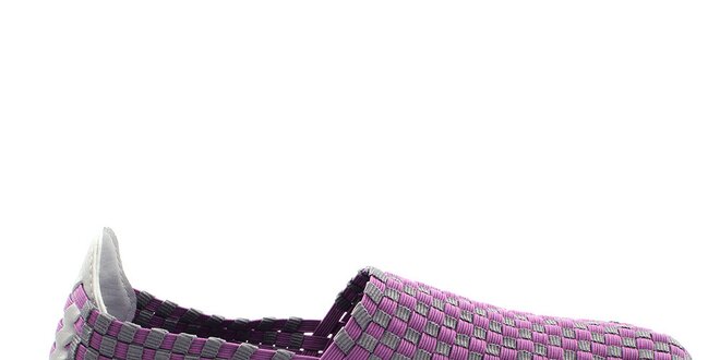 Dámske fialovo-šedé prepletané topánočky So Real