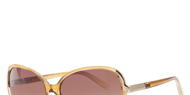 Dámske jantárovo zlaté slnečné okuliare Calvin Klein