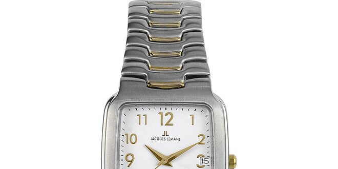 Pánske elegantné oceľové hodinky s bielym ciferníkom Jacques Lemans