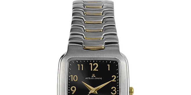 Dámske elegantné oceľové hodinky s čiernym ciferníkom Jacques Lemans