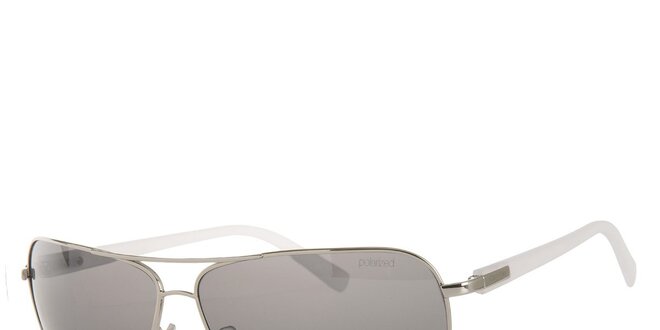 Pánske bielo-strieborné slnečné okuliare Calvin Klein s polarizovanými sklami