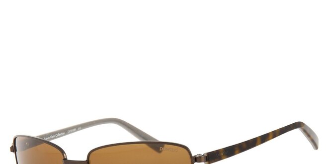 Pánske hnedé slnečné okuliare Calvin Klein s polarizovanými sklami