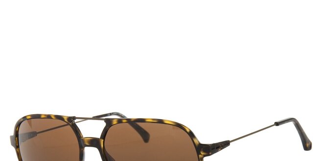 Pánske žlto-hnedé žíhané slnečné okuliare Calvin Klein