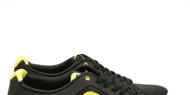Pánske čierne tenisky so žltými detailmi Vans