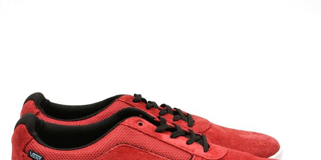 Pánske červené topánky s čiernymi šnúrkami Vans