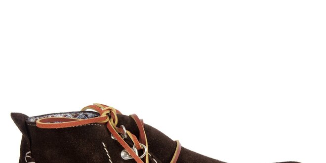 Pánske tmavo hnedé semišové topánky Hudson
