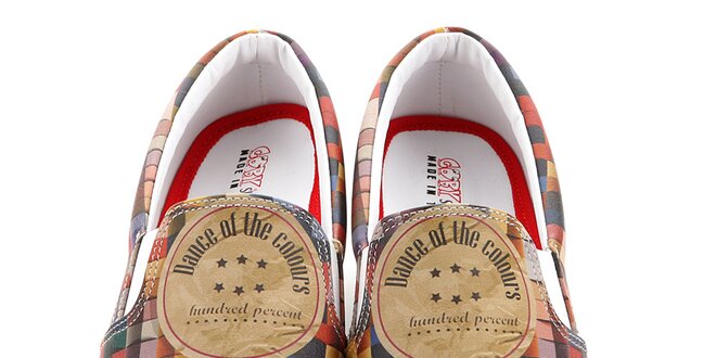 Dámske farebne kockované loafers na platforme Elite Goby