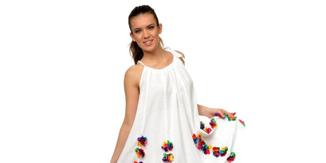 Dámske kvetinové šaty v bielej farbe Joseph Alessander