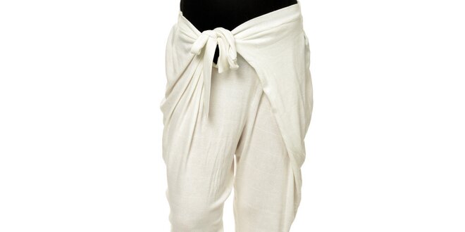 Dámske biele zaväzovacie háremové nohavice Joseph Alessander