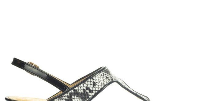 Dámske čierne kožené sandále s hadím vzorom Joana and Paola