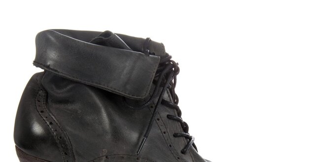 Dámske čierne kotníkové topánky Hudson