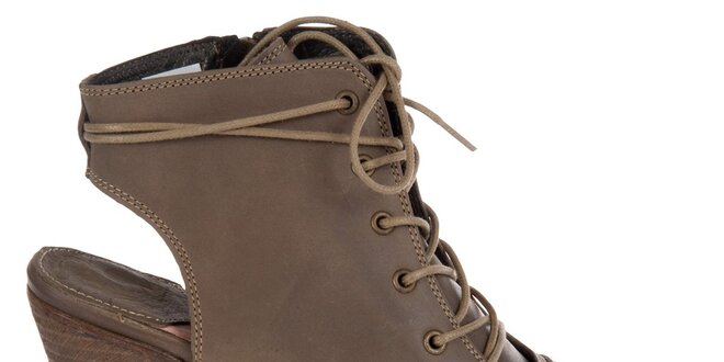 Dámske hnedé kotníkové topánky Hudson s vykrojenou špičkou a pätou