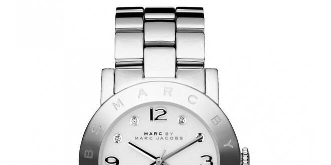 Dámske oceľové hodinky s okrúhlym ciferníkom a kryštálmi Marc Jacobs
