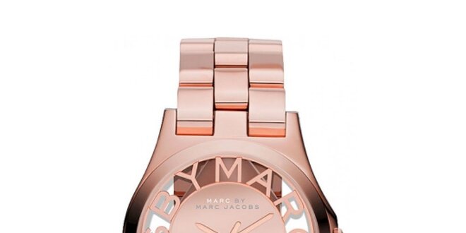 Dámske pozlátené hodinky s priehľadným ciferníkom Marc Jacobs