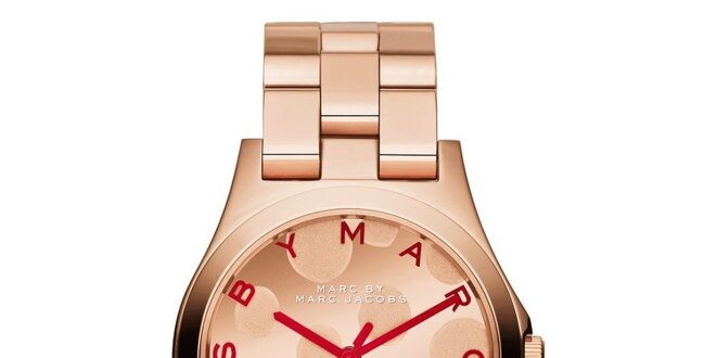 Dámske pozlátené hodinky Marc Jacobs vo farbe ružového zlata