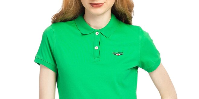 Dámske zelené polo tričko s krátkym rukávom Galvanni