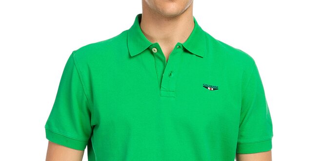 Pánske výrazne zelené polo tričko Galvanni