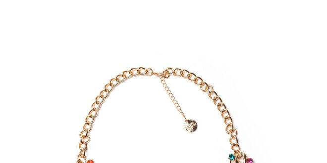 Dámsky kovový náhrdelník s farebnými kryštálikmi Invuu London