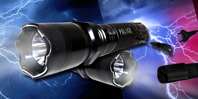 Extra žiarivá policajná SWAT baterka alebo policajná baterka s paralyzérom.
