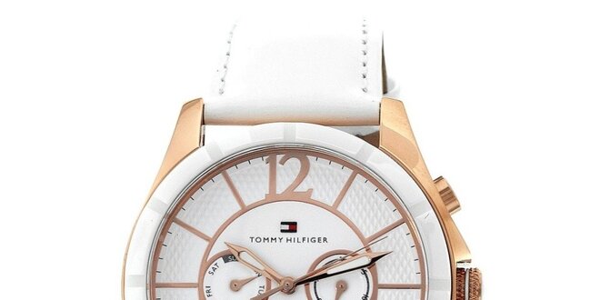 Dámske elegantné keramické hodinky s koženým remienkom Tommy Hilfiger